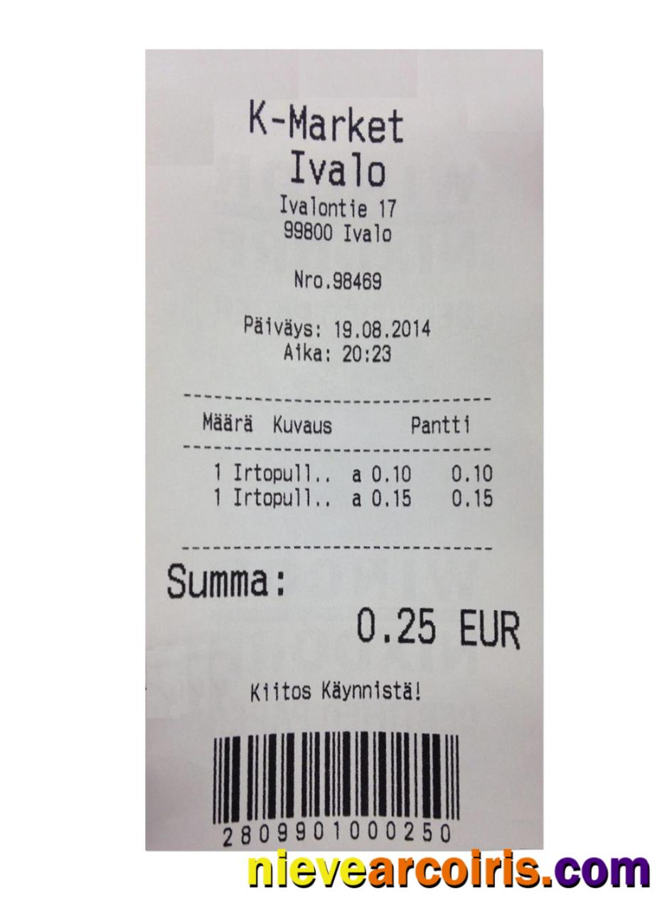 K-MARKET IVALO payment receipt